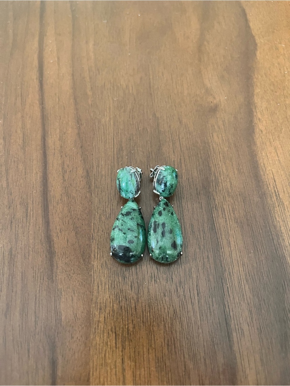 Affinity Gems Green Teardrop Stone Drop Earrings - Women Jewelry